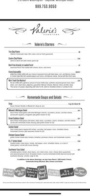 Valerie’s Downtown menu 4
